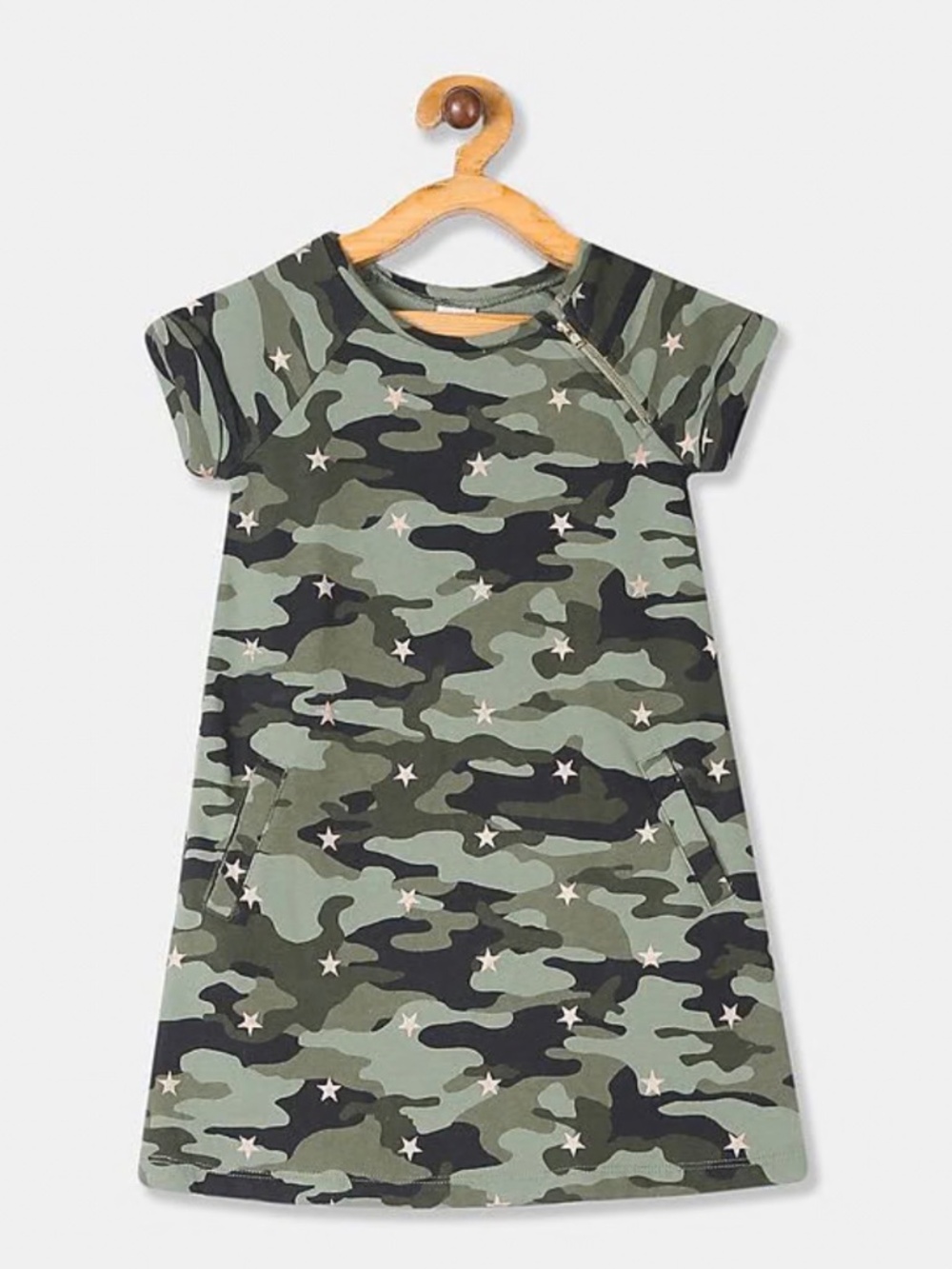 GAP Kids Green Camouflage Sweatshirt Dress